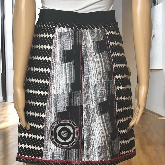 Desigual tapestry coat with matching skirt artsy multicolor graphic set M - Picture 11 of 16
